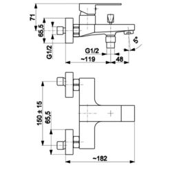 Baterie pentru cada si dus KFA Armatura Logon 5134-010-00 (Chrome) Thumb