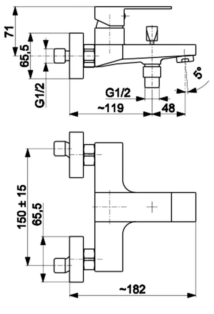 Смеситель для ванны и душа KFA Armatura Logon 5134-010-81 (Black)