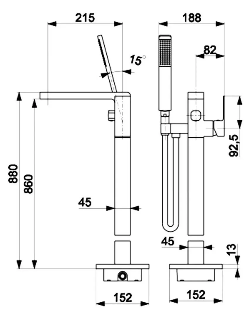 Смеситель для ванны и душа KFA Armatura Logon 5135-510-00 (Chrome)