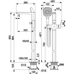 Смеситель для ванны и душа KFA Armatura Malaga 4525-510-00 (Chrome) Thumb