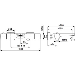 Baterie pentru cada si dus KFA Armatura Malaga 5754-010-00 (Chrome) Thumb