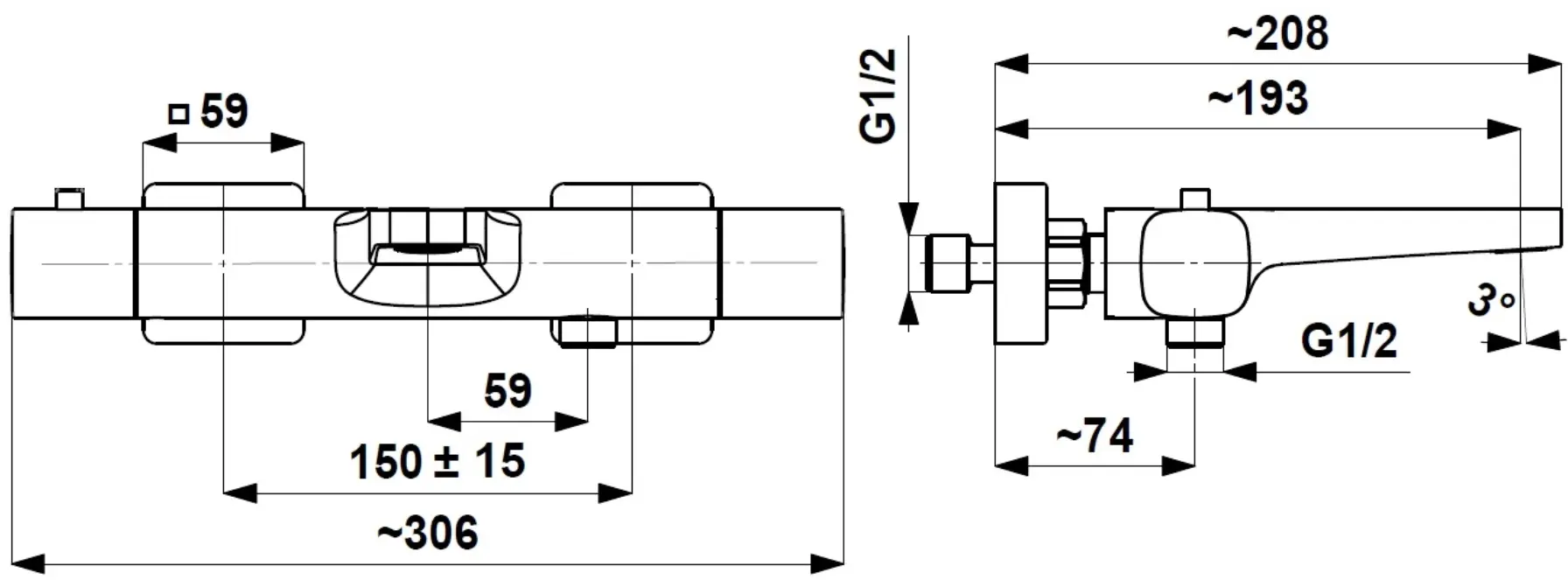 Baterie pentru cada si dus KFA Armatura Malaga 5754-010-00 (Chrome)