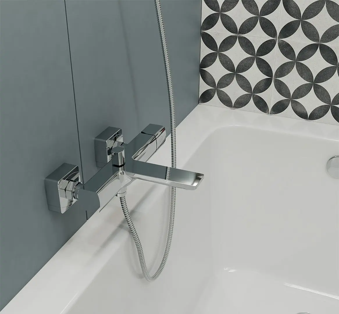 Смеситель для ванны и душа KFA Armatura Morganit 4924-010-00 (Chrome)