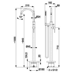 Baterie pentru cada si dus KFA Armatura Moza 5035-510-00 (Chrome) Thumb
