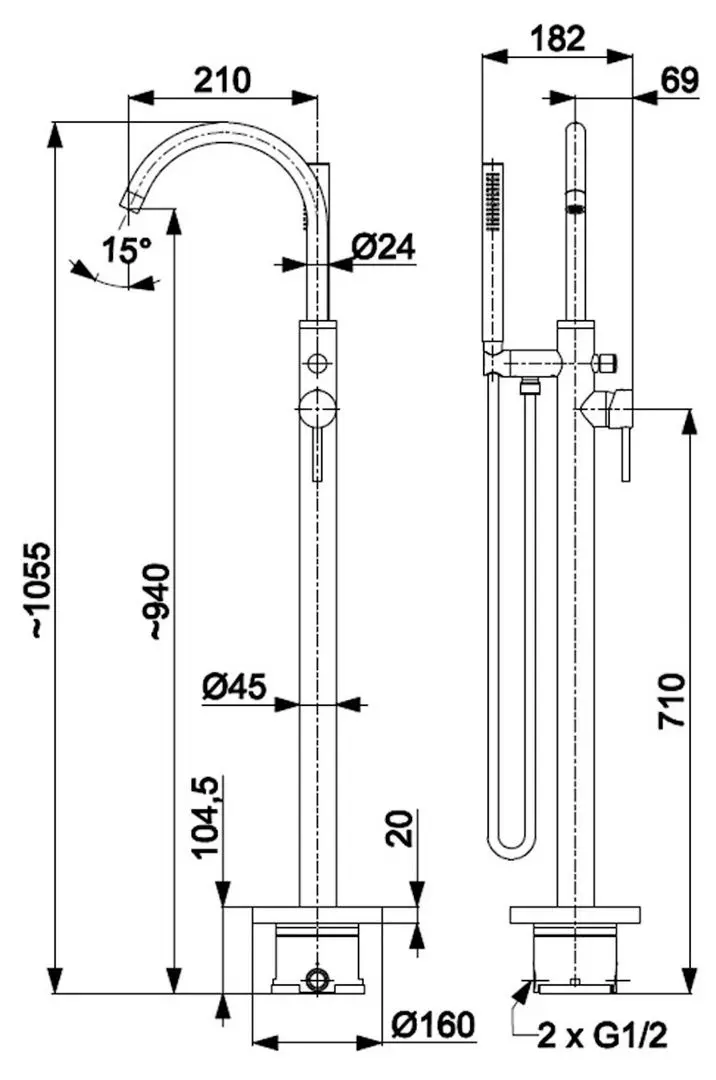 Baterie pentru cada si dus KFA Armatura Moza 5035-510-00 (Chrome)