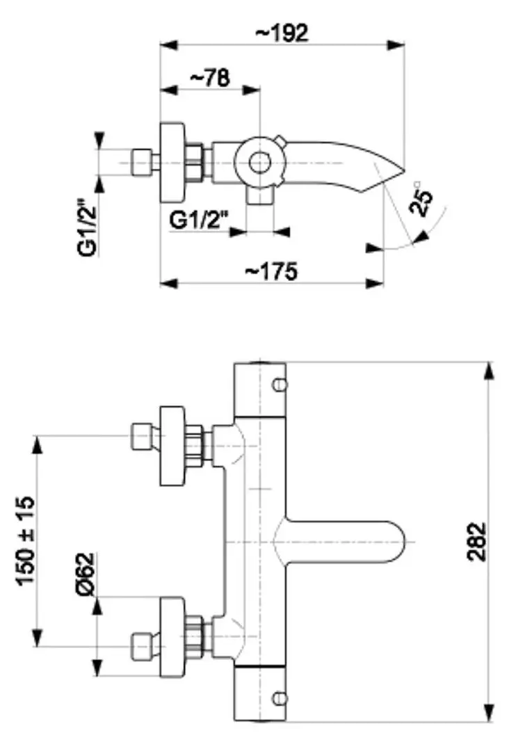 Baterie pentru cada si dus KFA Armatura Moza 5734-010-00 (Chrome)
