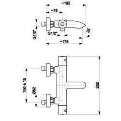 Baterie pentru cada si dus KFA Armatura Moza 5734-010-81 (Black Matte) Thumb