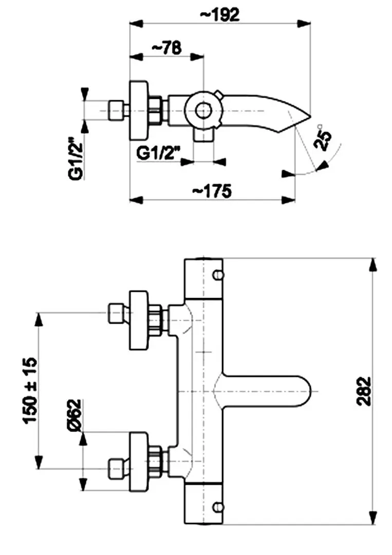 Baterie pentru cada si dus KFA Armatura Moza 5734-010-81 (Black Matte)