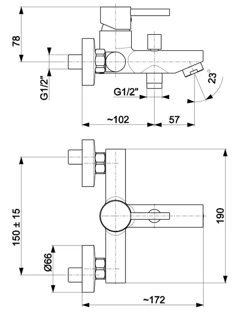 Baterie pentru cada si dus KFA Armatura Neda 5824-010-00 (Chrome)