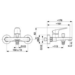 Смеситель для ванны и душа KFA Armatura Otava 5554-010-00 (Chrome) Thumb