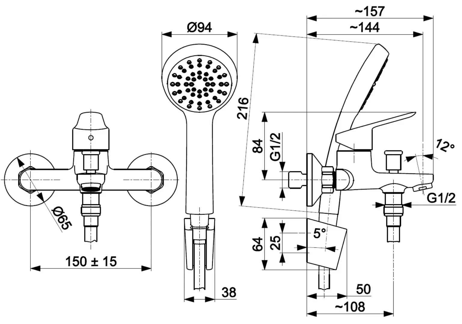 Baterie pentru cada si dus KFA Armatura Sparc (Chrome)