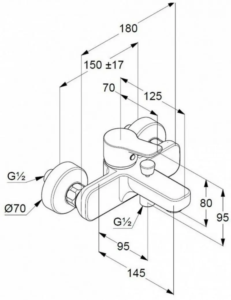Набор смесителей 3в1 Kludi Pure&Easy 376850565 (Chrome) - 3