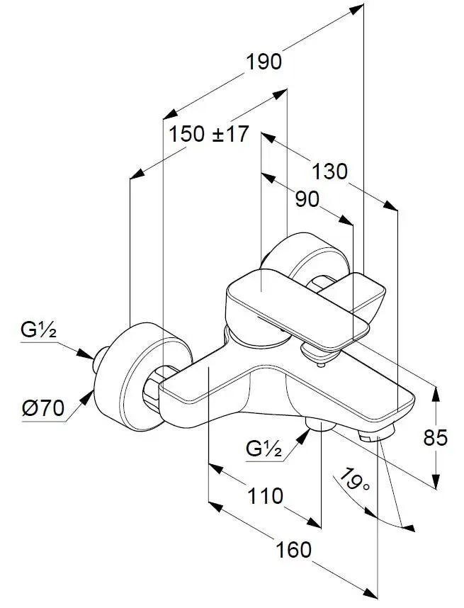 Набор смесителей 3в1 Kludi Pure&Style 406850575 (Chrome) - 3