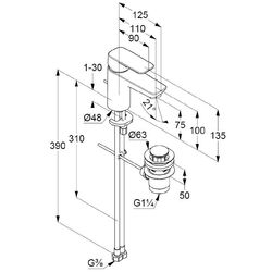 Набор смесителей 3в1 Kludi Pure&Style 406850575 (Chrome) Thumb
