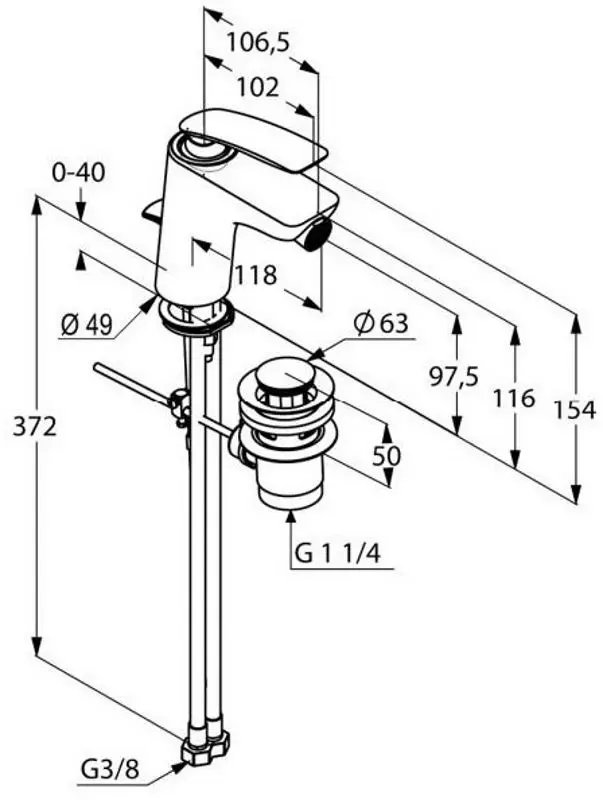 Смеситель для биде Kludi Balance 522169175 (White/Chrome) - 2