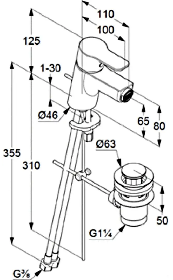 Baterie pentru bideu Kludi Pure&Easy 375339165 (White/Chrome) - 2