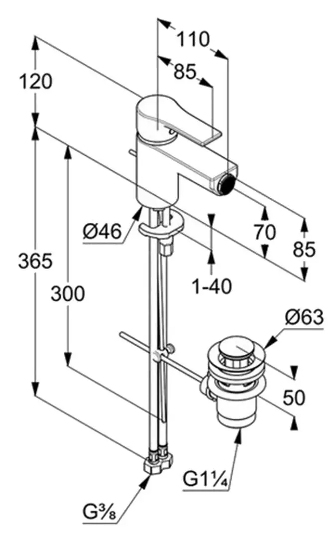 Смеситель для биде Kludi Senta SL 485300565 (Chrome) - 2