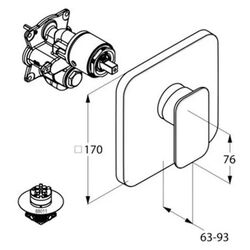 Baterie pentru dus Kludi E2 496550575 (Chrome) Thumb