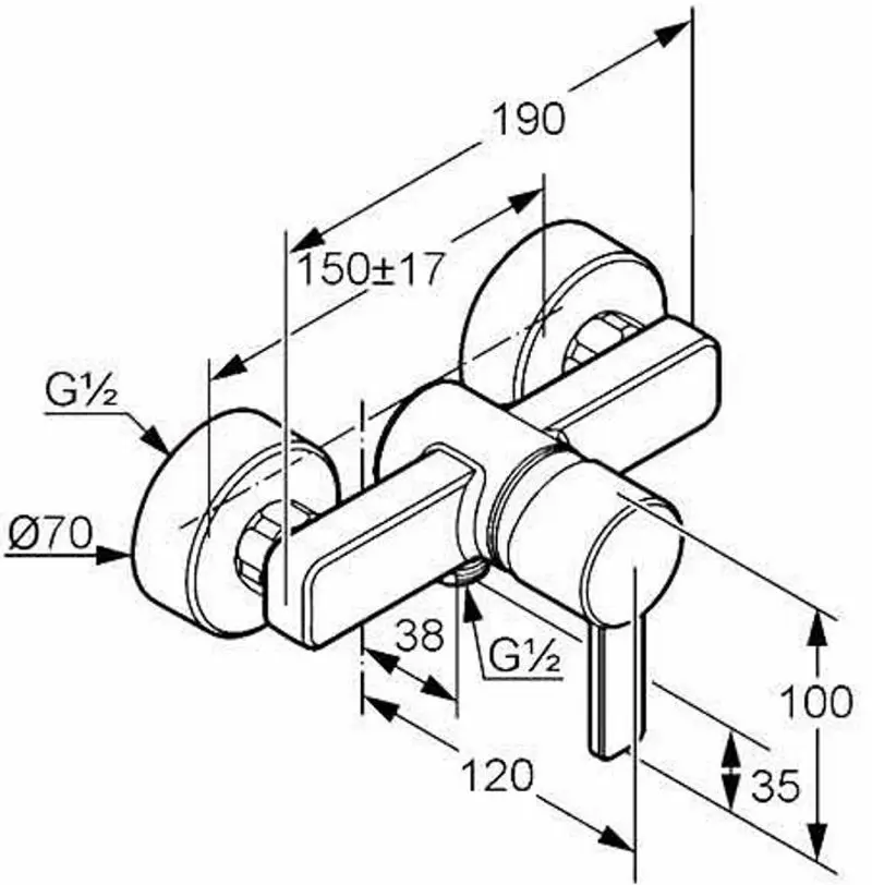 Baterie pentru dus Kludi Zenta 388708675 (Black/Chrome) - 2