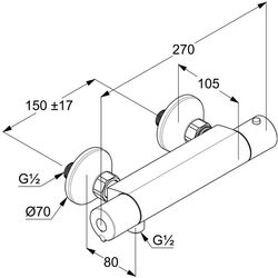 Смеситель для душа с термостатом Kludi Basic 350020538 (Chrome) Thumb