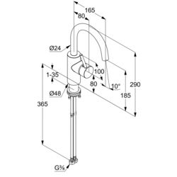 Baterie pentru chiuveta Kludi Bozz 380285376 (White Matt) Thumb