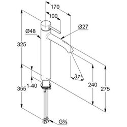 Baterie pentru lavoar Kludi Bozz 382863976 (Black) Thumb