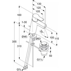 Смеситель для умывальника Kludi Pure&Easy 372909165 (White) Thumb