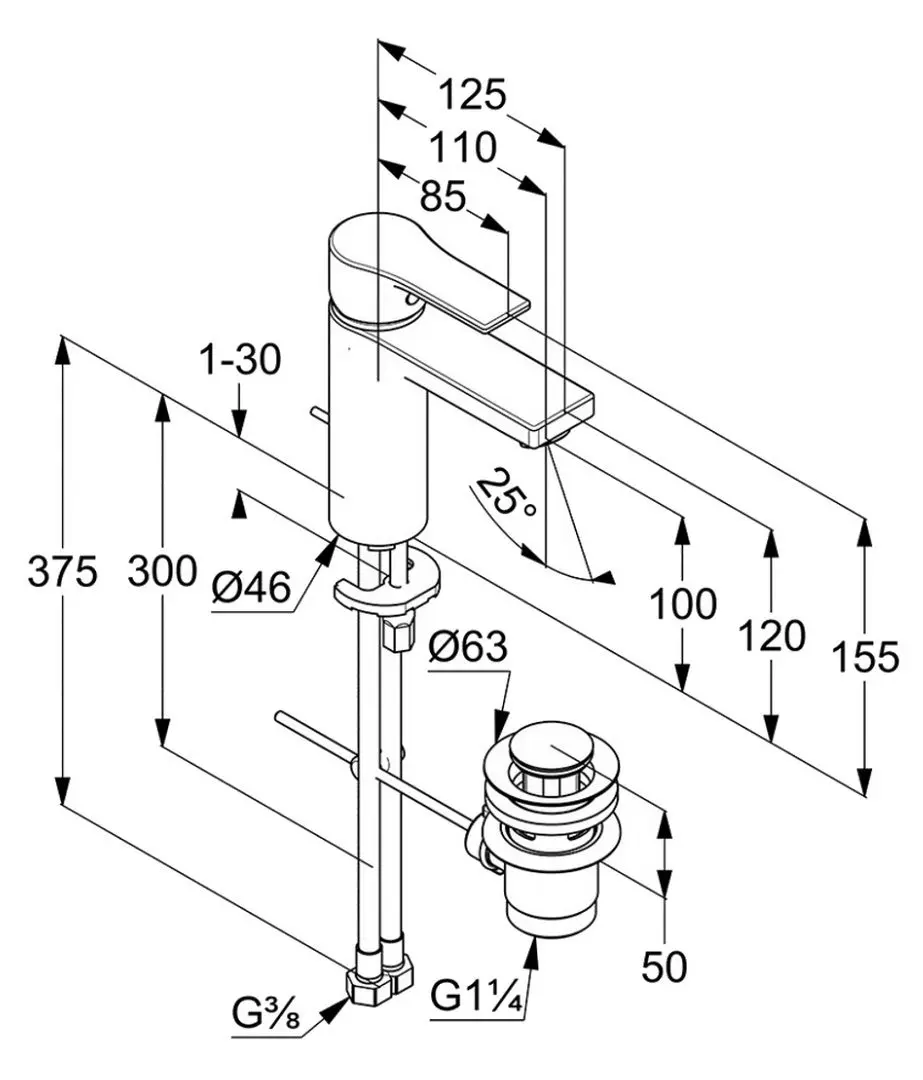 Смеситель для умывальника Kludi Zenta SL 482900565 (Chrome) - 2