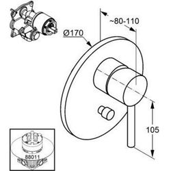 Baterie pentru cada/dus Kludi Bozz 386503976 (Black Matt) Thumb