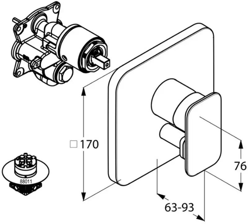 Robinet de cada/dus E2 496500575 (Chrome) - 2