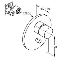 Baterie pentru cada si dus Kludi Bozz 386503976 (Matte Black) Thumb