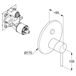 Baterie pentru cada si dus Kludi Bozz 386593976 (Matte Black) Thumb