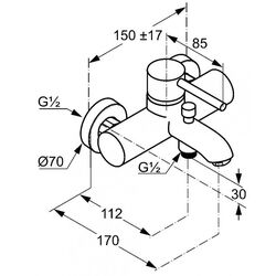 Baterie pentru cada si dus Kludi Bozz 386913976 (Black) Thumb
