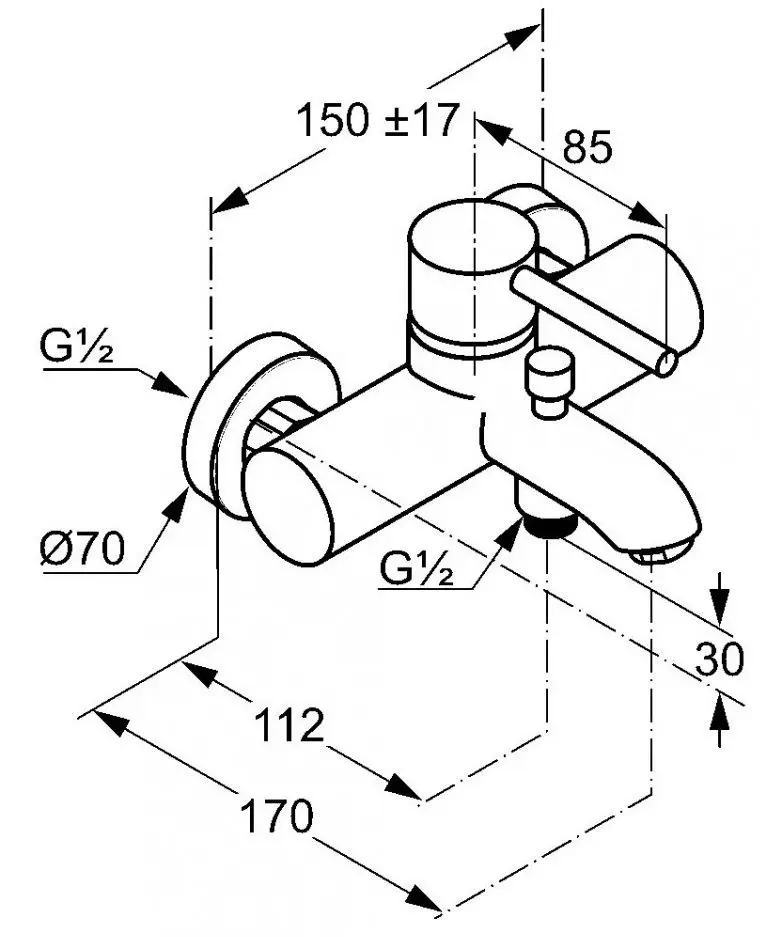 Baterie pentru cada si dus Kludi Bozz 386913976 (Black) - 4