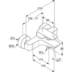 Смеситель для ванны Kludi Ameo 414450575 (Chrome) Thumb