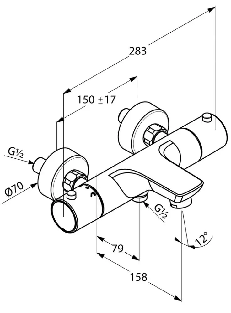 Смеситель для ванны Kludi Objecta 352010538 (Chrome) - 2