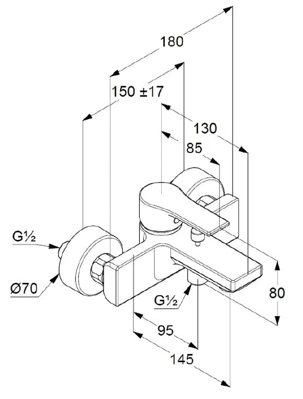Смеситель для ванны Kludi Zenta SL 486700565 (Chrome) - 2