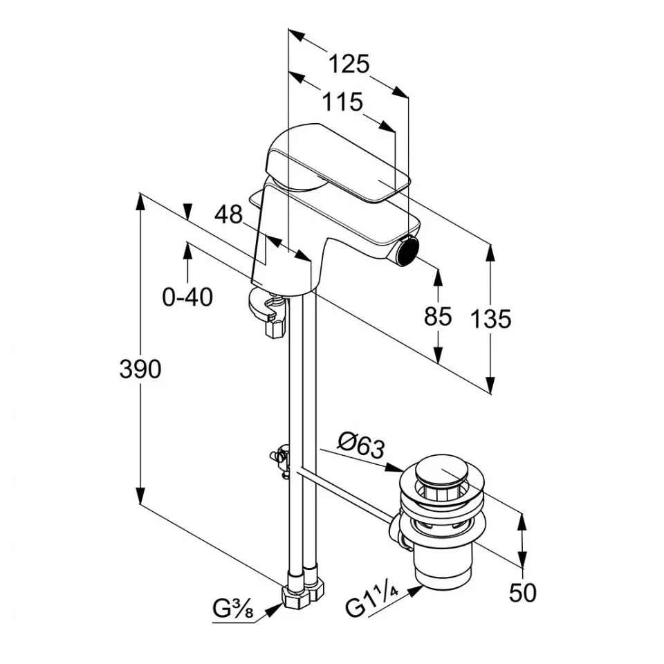 Смеситель Kludi Ameo 412160575 (биде) - 2