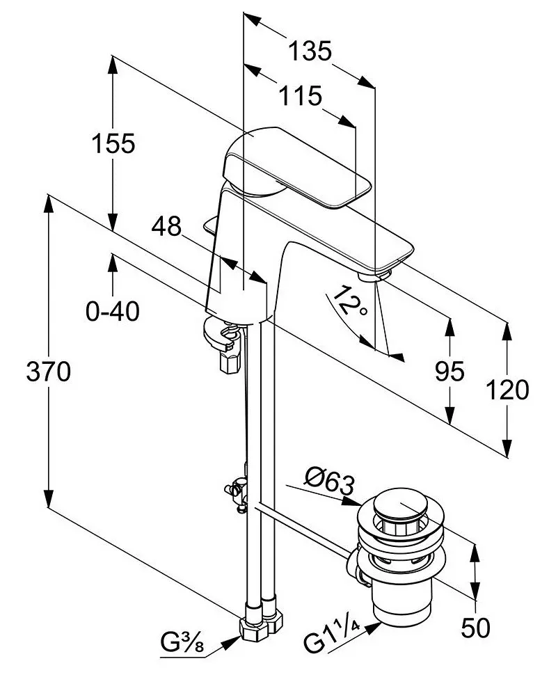 Смеситель Kludi Ameo XL 410230575 (умывальник) - 2