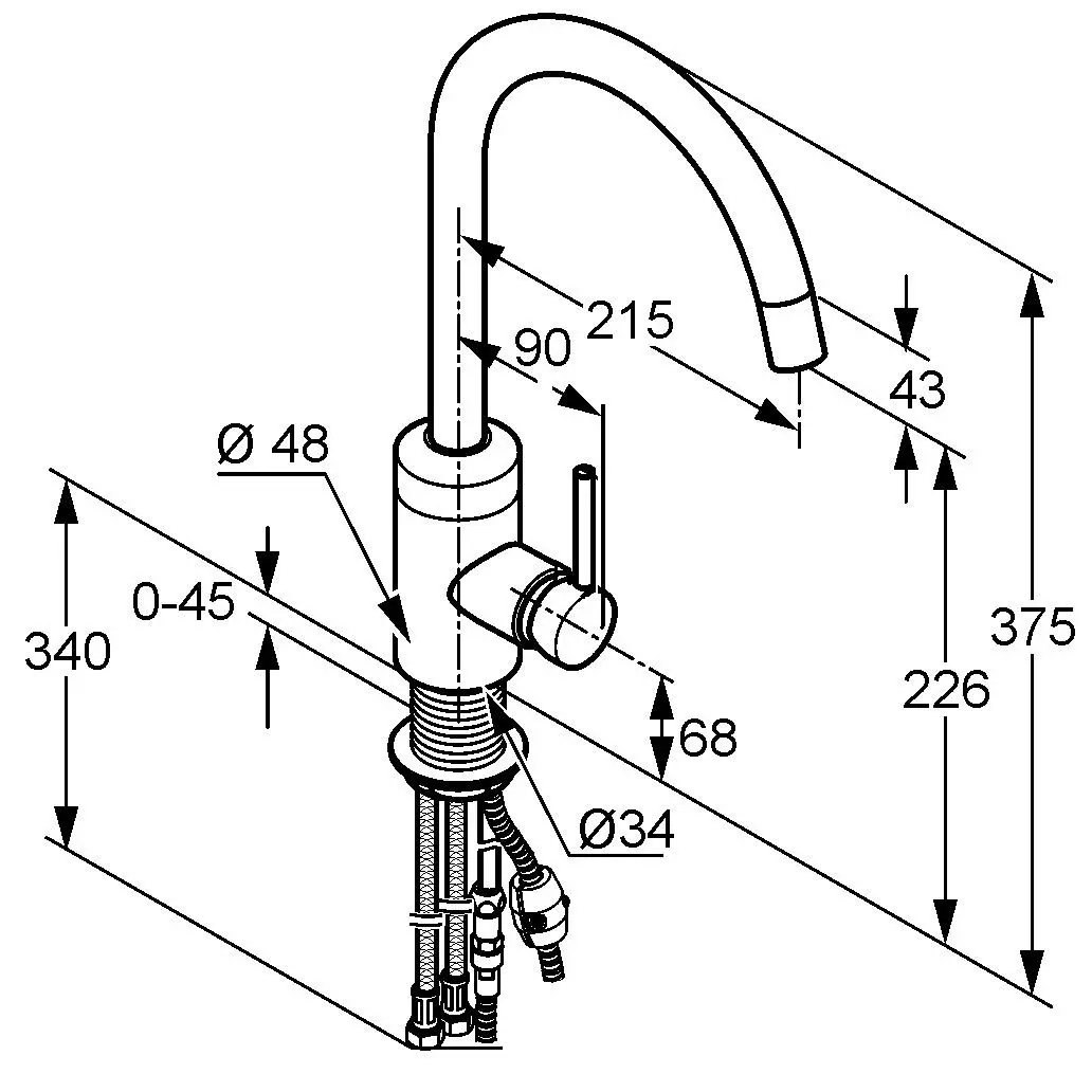 Смеситель Kludi Bozz 428510576 (мойка) - 2