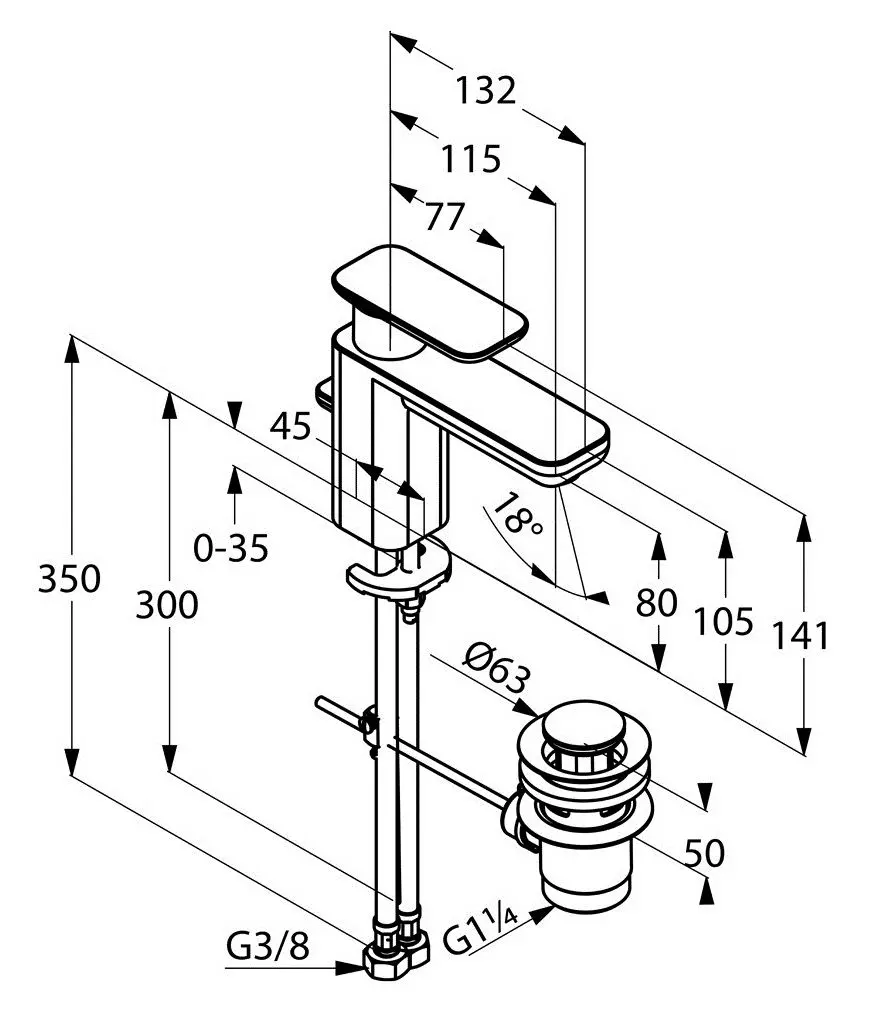 Смеситель Kludi E2 490230575 (умывальник) - 2