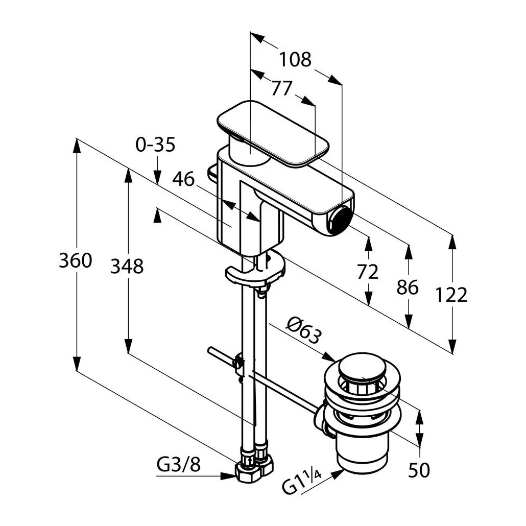 Смеситель Kludi E2 492160575 (биде) - 2