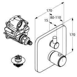 Смеситель Kludi E2 498300575 (ванна/душ) Thumb