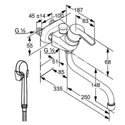 Смеситель Kludi Logo-Neo 375920575 (ванна) Thumb
