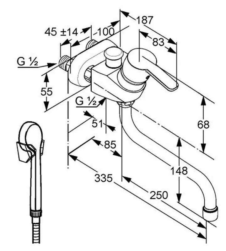 Смеситель Kludi Logo-Neo 375920575 (ванна) - 2