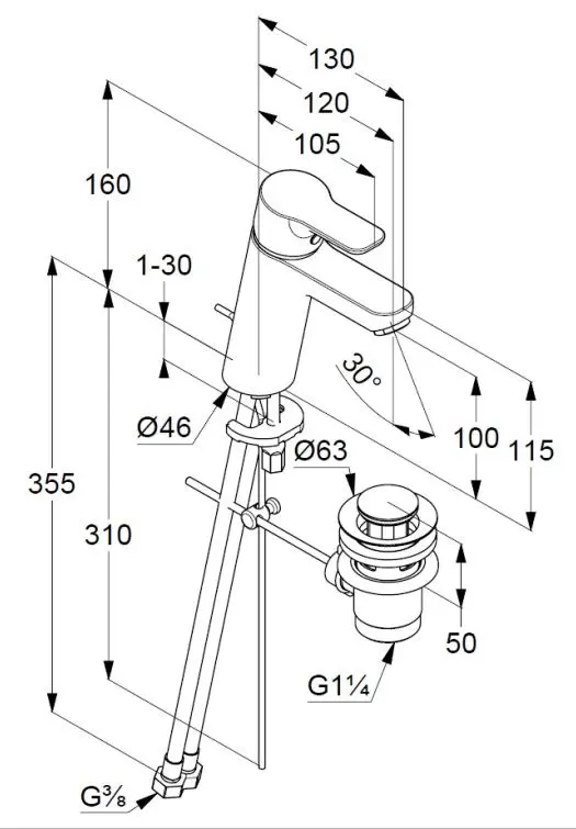 Смеситель Kludi Pure&Easy 372900565 (умывальник) - 2