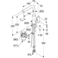 Смеситель Kludi Pure&Style 400250575 (умывальник) Thumb