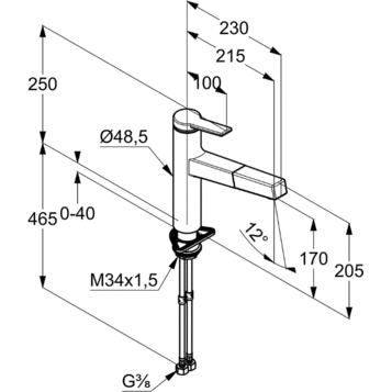 Смеситель Kludi Zenta 389810575 (мойка) - 2