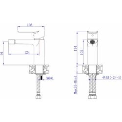Смеситель для биде Mat|eco Breno 1133 114249 (Brushed Nickel) Thumb