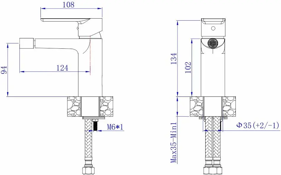 Смеситель для биде Mat|eco Breno 1133 114249 (Brushed Nickel)